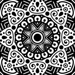 Abstract black and white line drawing, contour image for adult and older children