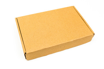 Empty cardboard box isolated on white background
