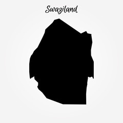 Map of Swaziland. Vector illustration. World map