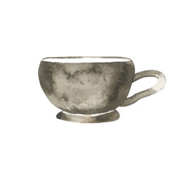 Cup illustration. Watercolor mug - 317813454