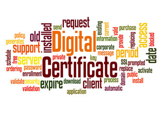 Fototapeta premium Digital certificate word cloud concept 2