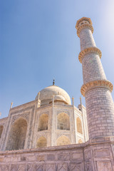 Taj Mahal mausoleum built in 1643 by Mughal emperor Shah Jahan to house the tomb of his wife Mumtaz Mahal, Agra, India