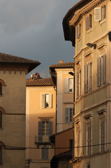 Obraz premium Building facade colored in Perugia, Umbria, Italy
