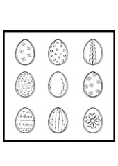 Happy Easter vector design elements. Set of Easte Eggs, hand drawn, on the white background. Concept for Easter - card, poster, textile, invitation, greeting card