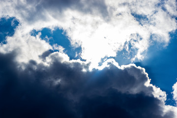 White clouds in a blue sky
