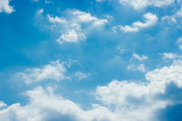 White clouds in a blue sky