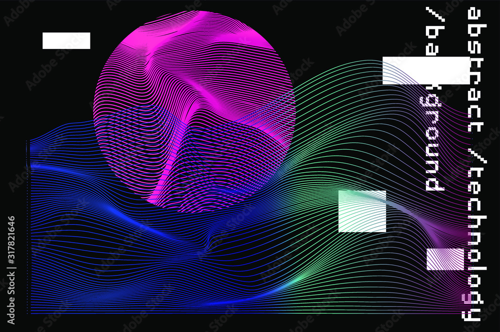 Leinwandbilder abstract background with generative art elements. futuristic and glitched shapes in cyberpunk style.