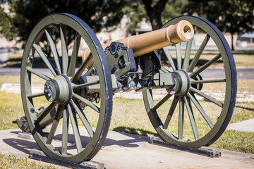 Civil War era cannon in San Antonio, Texas, USA