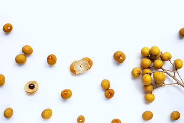 Longan isolated on white background.