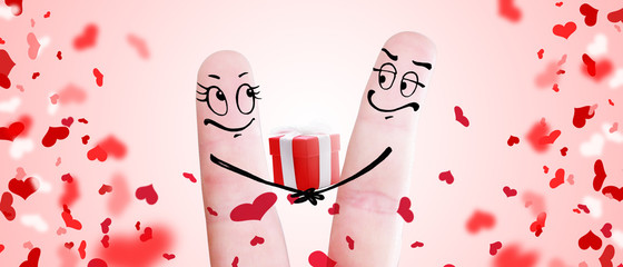 Zwei verliebte Finger