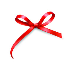 Realistic red ribbon isolated design, vector of realistic ribbon and bow.