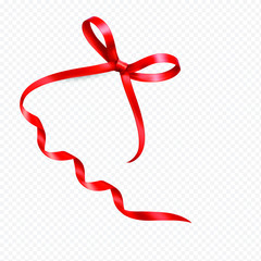 vector of realistic red ribbon isolated.