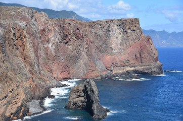 Landscape of Point of Saint Lawrence (Ponta de Sao Lourenco), easternmost point of the island of Madeira, Portugal.