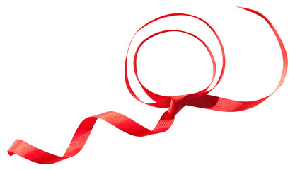 Red isolated ribbon with bow
