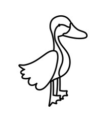 goose bird poultry farm cartoon animal thick line