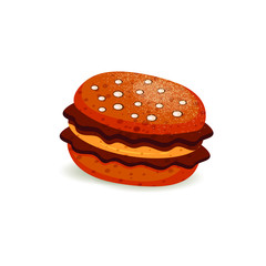 realistic of hamburger on white background, isolated of hamburger vector.