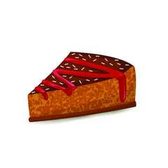 vector of dessert, brown cake with cartoon style.