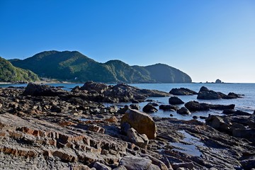 鬼海ヶ浦展望所下の海岸の情景＠天草、熊本