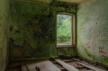Inside view of an abandoned mansion