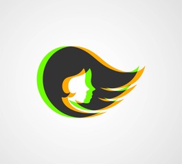 Creative design of fashion woman face icon