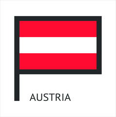  Austrian state flag symbol icon with a white background