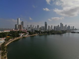 Fototapeta na wymiar Panoramic buildings el laguito Cartagena Colombia