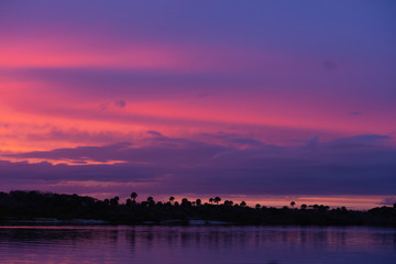 Purple Sunset at Marineland, Florida. USA