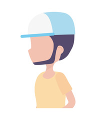 side view young man portrait character