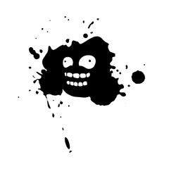 Imaginative face on ink stain