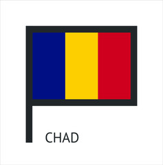 chad country flag symbol icon with a white background