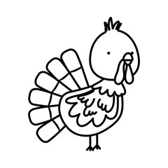 turkey bird farm animal cartoon background thick line