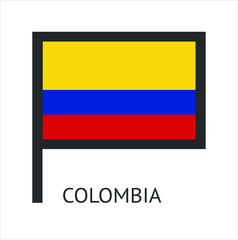  Columbia country flag symbol icon with a white background