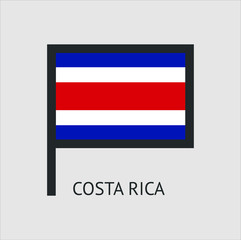 costa rica country flag symbol icon with a white background
