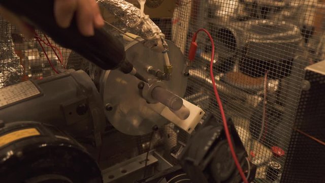 Machine causing static electricity used in the study about climate change. Labratory works