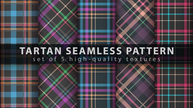 Set Classic Tartan Seamless Pattern.