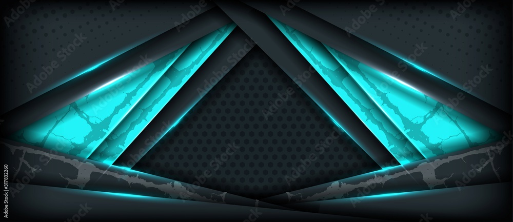 Poster modern dark 3d abstract background with overlap layers