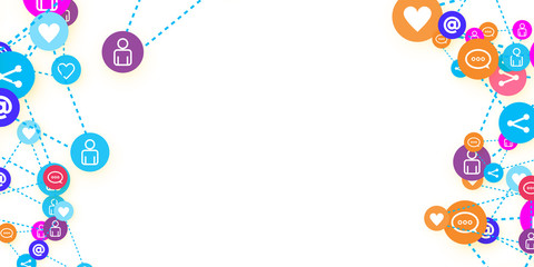 Social media marketing, Communication concept.