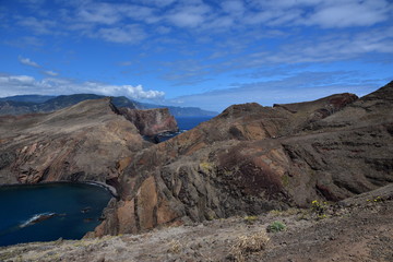 Landscape of Point of Saint Lawrence (Ponta de Sao Lourenco), easternmost point of the island of Madeira, Portugal.