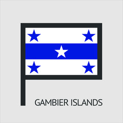 Obraz na płótnie Canvas gambier islands country flag icon icon with white background