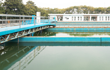 Water cleaning facility outdoors