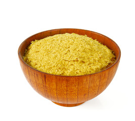 nutritional yeast flakes isolated on white background