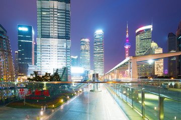 the night view of the lujiazui financial centre