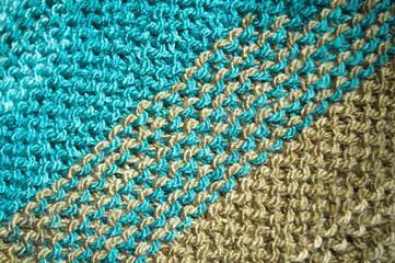 Handmade knitted fabric colored wool background texture