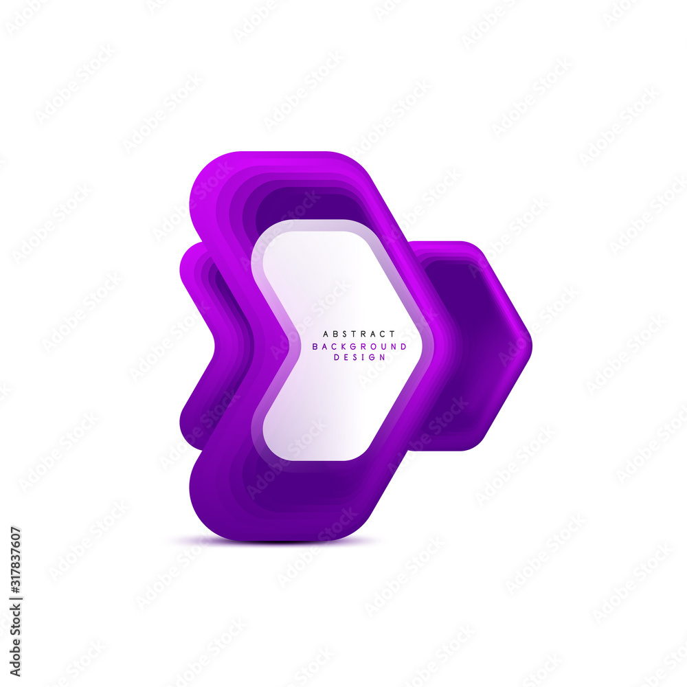 Poster vector arrow geometric banner created with blend color shapes effects. trendy simple button, icon or