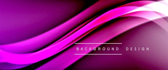 Dynamic trendy fluid color gradient abstract background with flowing wave lines. Vector Illustration