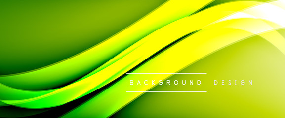 Dynamic trendy fluid color gradient abstract background with flowing wave lines. Vector Illustration