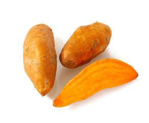 sweet potato isolated on white