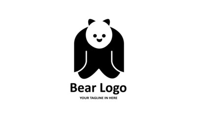 The flat bear logo concept is perfect for business, technology, contractor and housing symbols, health,sport, restaurants, education