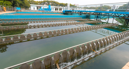 Water cleaning facility outdoors