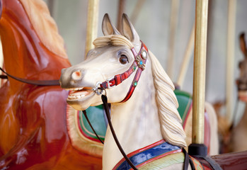 Fototapeta na wymiar carousel horses